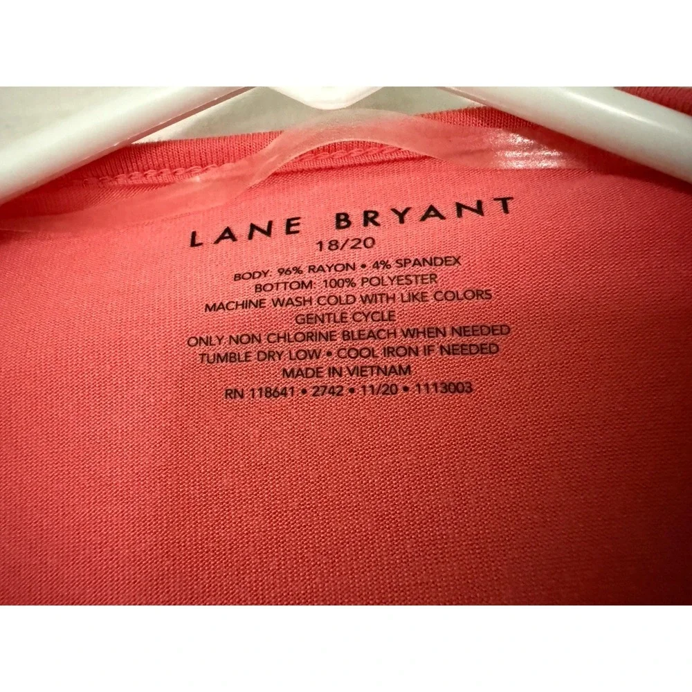 Lane Bryant Women's Open Front Cardigan Blouse Size 18 / 20 Coral Pink Top